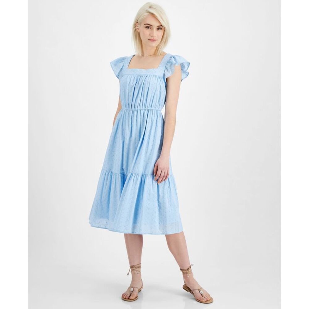 Jamie Layla Petite Eyelet Flutter Sleeve Tiered Midi Dress